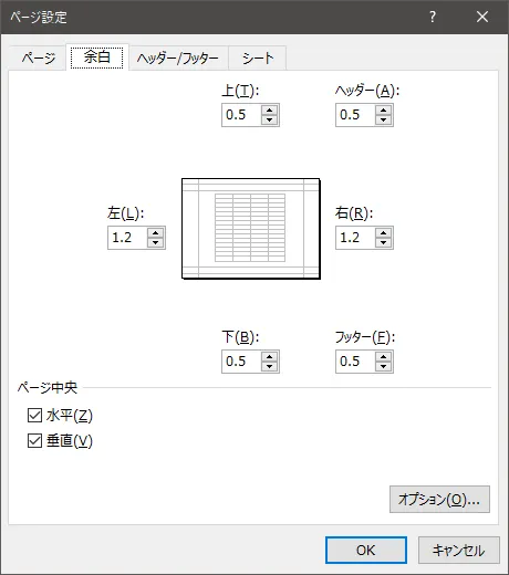 余白設定